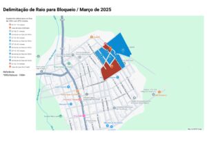 Mapa da Localidade onde foi realizado o Bloqueio
